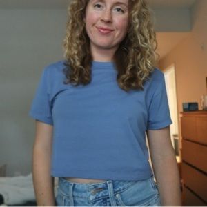 Cuts Almost Friday Cropped Tee • infinity blue